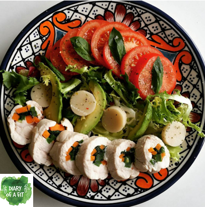 rollo pollo vegetales